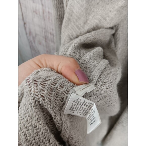 Ann Taylor Loft Knit Cardigan Women’s Medium Gray Open Front  Cotton Blend - Picture 5 of 9